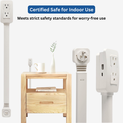Vuxeco™ Outlet Extender – Smart Plug Extension with USB-C and 180° Rotation